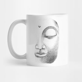 Hand drawn Buddha Face using dotwork Mug